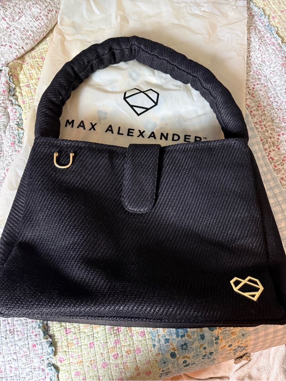 Max Alexander Flat Black Tote NEW